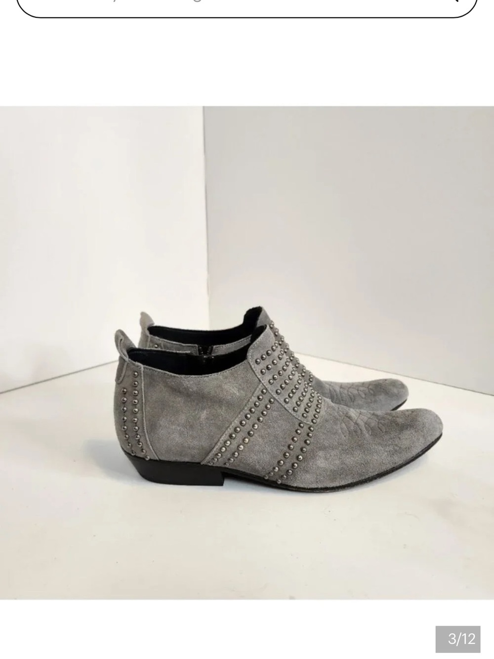 Anine Bing Gray Studded Suede  Boots